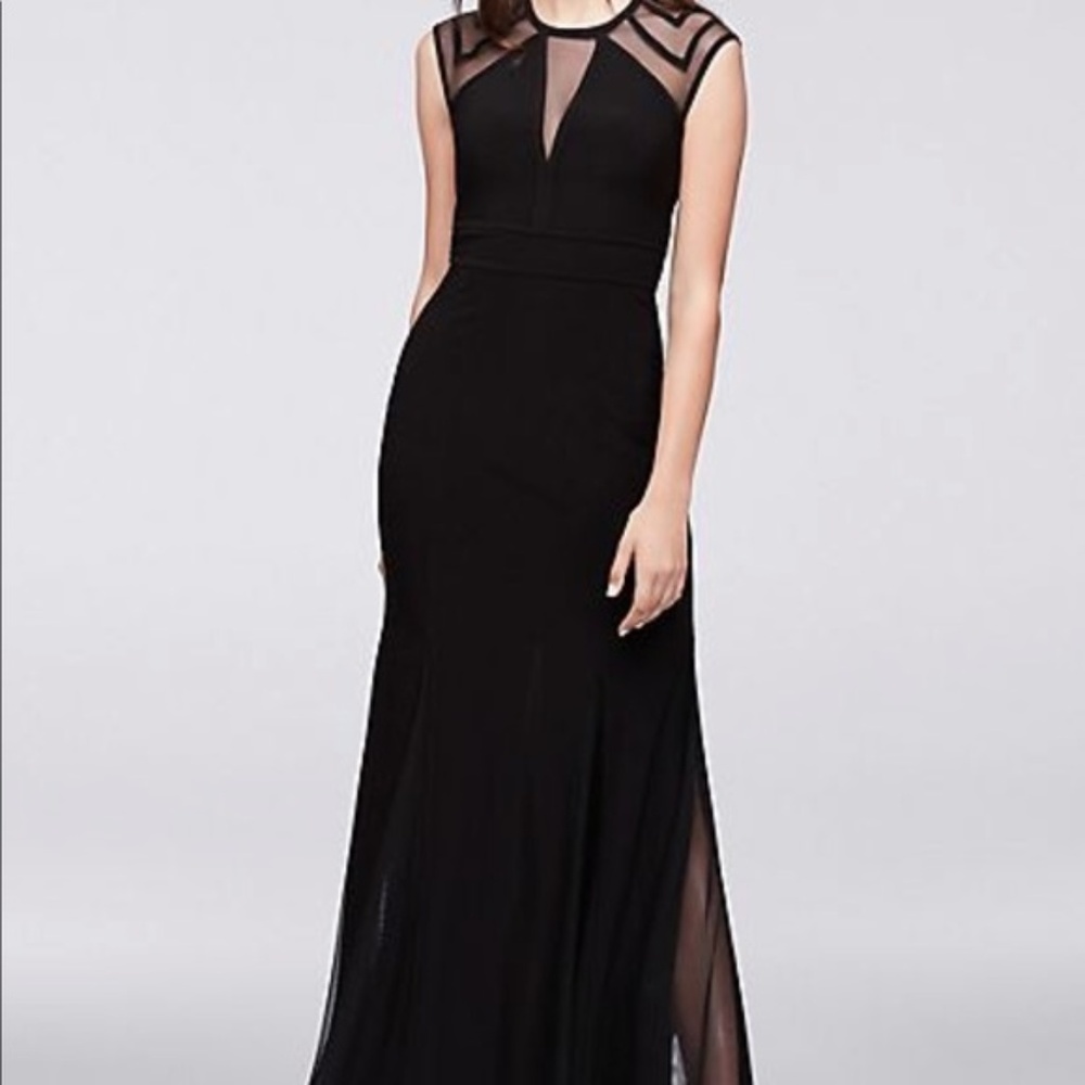 Morgan & Co illusion Jersey Mermaid Gown NWT